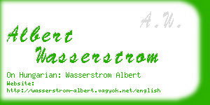 albert wasserstrom business card